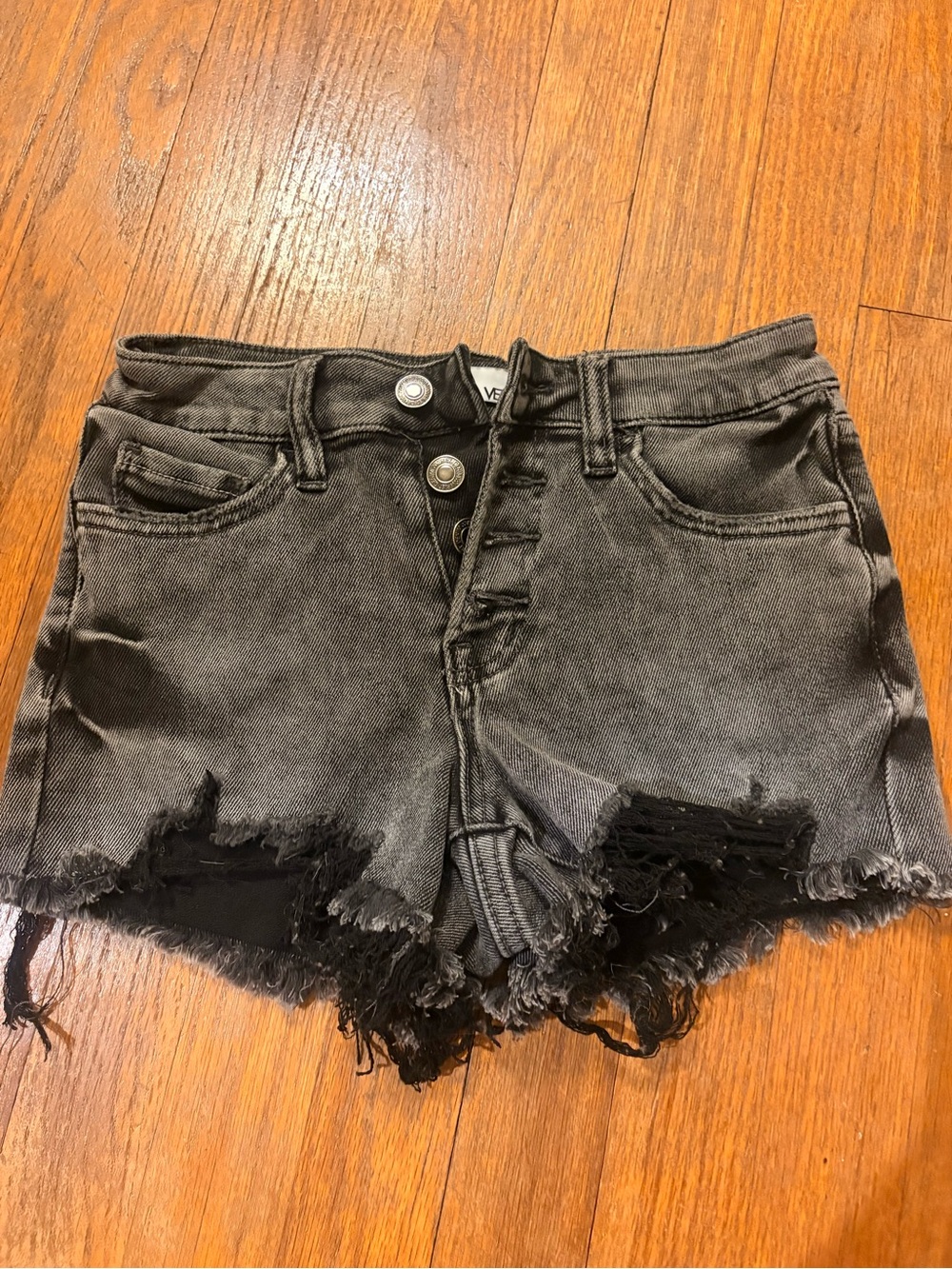 High Rise Vervet Women’s Black Distressed Denim Jean Shorts
